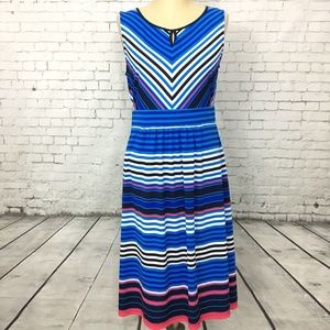 Talbots Medium Striped Dress Chevron Print